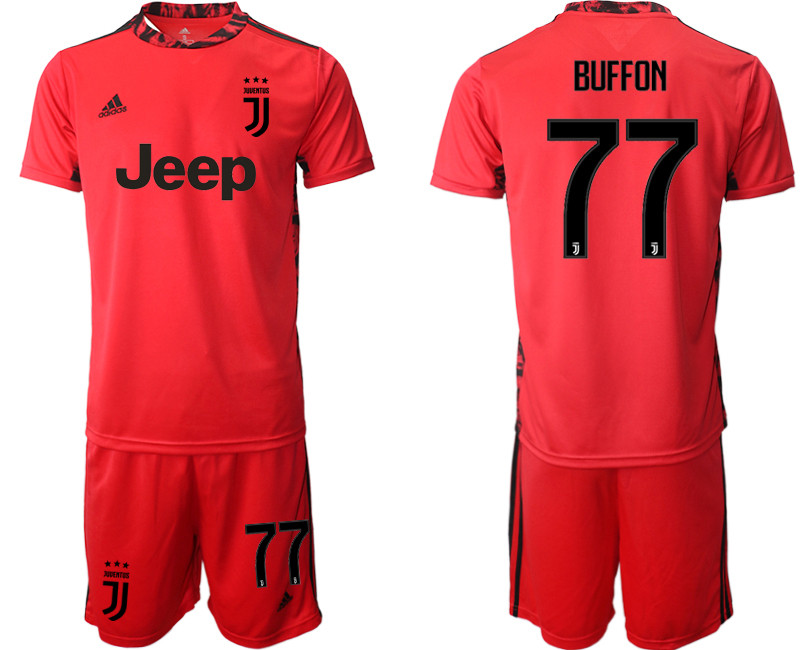 2020 21 Juventus 77 BUFFON Red Goalkeeper Soccer Jersey