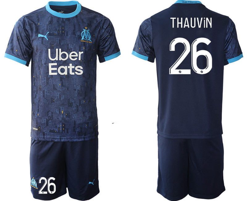 2020 21 Olympique de Marseille 26 THAUVIN Away Soccer Jersey