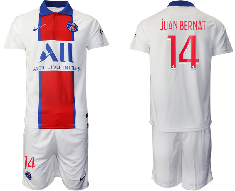 2020 21 Paris Saint Germain 14 jUAN BERNAT Away Soccer Jersey