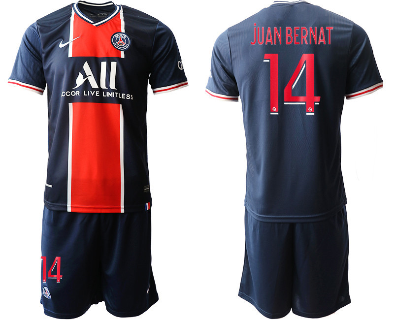 2020 21 Paris Saint Germain 14 jUAN BERNAT Home Soccer Jerseys