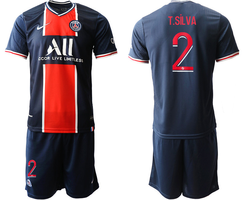2020 21 Paris Saint Germain 2 T.SiLVA Home Soccer Jerseys