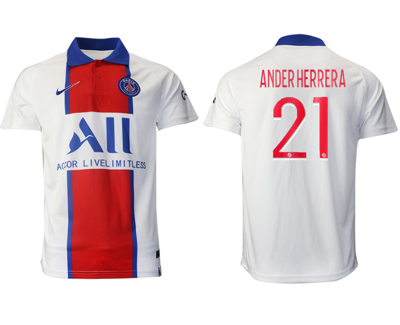 2020 21 Paris Saint Germain 21 ANDERHERRERA Home Thailand Soccer Jersey