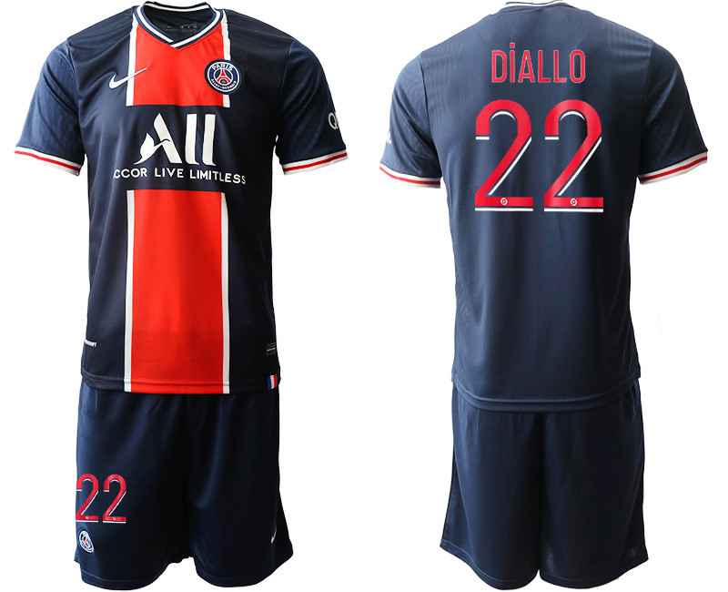 2020 21 Paris Saint Germain 22 DiALLO Home Soccer Jerseys