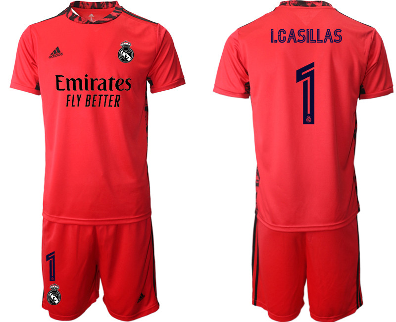 2020 21 Real Madrid 1 I.CASILLAS Red Goalkeeper Soccer Jersey
