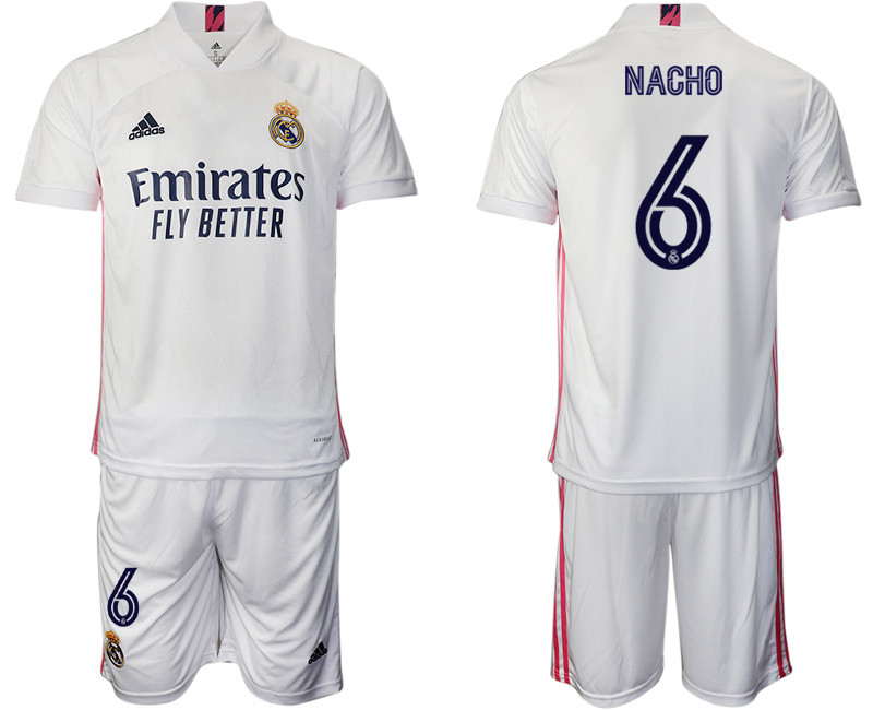2020 21 Real Madrid 6 NACHO Home Soccer Jersey