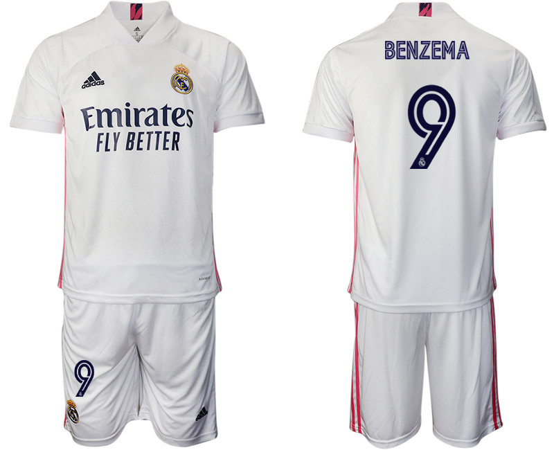 2020 21 Real Madrid 9 BENZEMA Home Soccer Jersey
