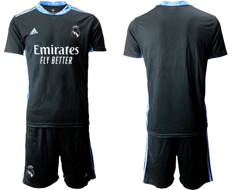 2020 21 Real Madrid Black Goalkeeper Soccer Jersey