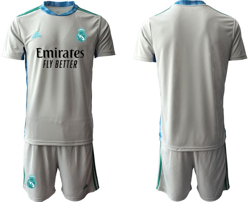 2020 21 Real Madrid Gray Goalkeeper Soccer Jersey