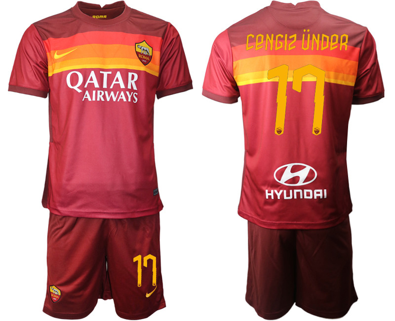 2020 21 Roma 17 CENGIZ UNDER Home Soccer Jersey