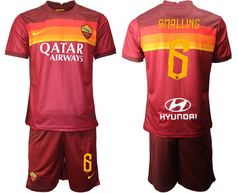 2020 21 Roma 6 SMALLING Home Soccer Jersey