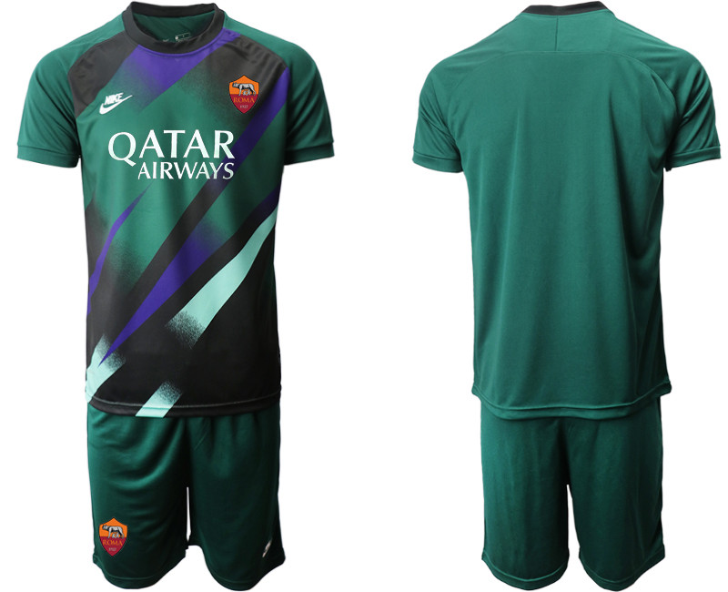 2020 21 Roma Dark Green Goalkeeper Soccer Jersey