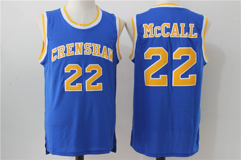 22 quincy mccall crenshaw high school Blue jersey