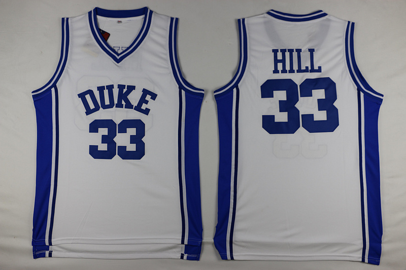 33 Grant Hill Jersey Duke Blue Devils College Basketball White Jersey