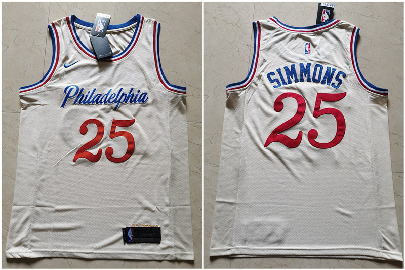 76ers 25 Ben Simmons Cream 2019 20 City Edition Nike Swingman Jersey