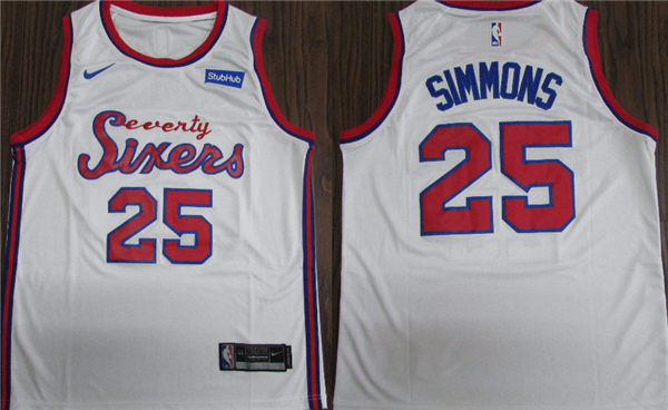 76ers 25 Ben Simmons White 2019 20 Nike Swingman Jersey