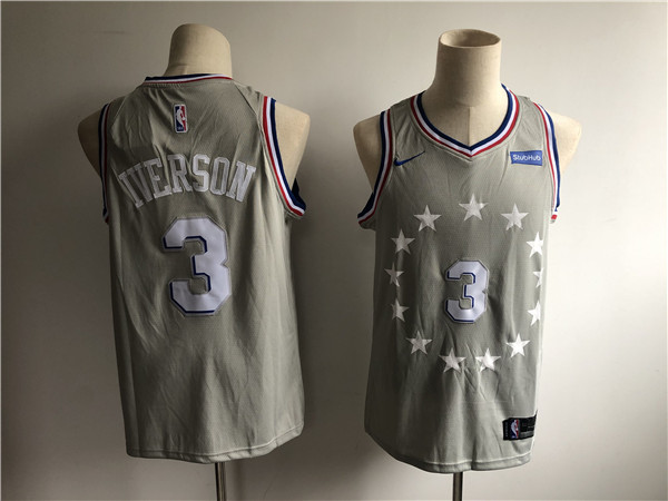 76ers 3 Allen Iverson Gray 2018 19 City Edition  Swingman Jersey