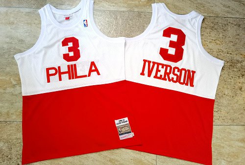 76ers 3 Allen Iverson White Red 2003 04 Hardwood Classics Swingman Jersey