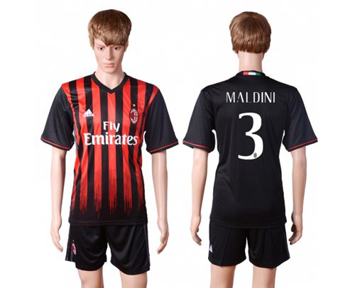 AC Milan 3 Maldini Home Soccer Club Jersey