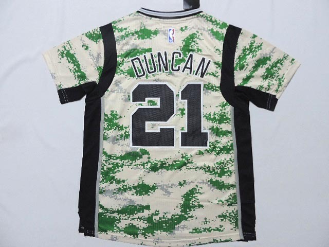  2014 2015 NBA San Antonio Spurs 21 Tim Duncan New Revolution 30 Swingman Camo Jerseys with Sleeve