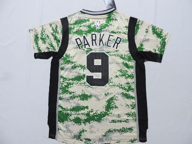  2014 2015 NBA San Antonio Spurs 9 Tony Parker New Revolution 30 Swingman Camo Jersey with Sleeve