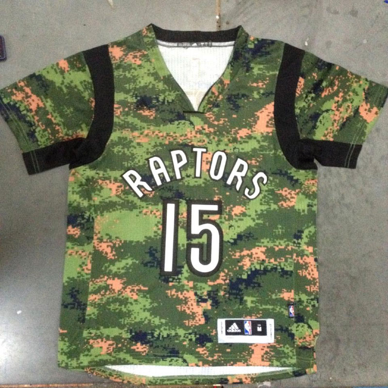  2014 2015 NBA Toronto Raptors 15 Vince Carter New Revolution 30 Swingman Camo Jersey with Sleeve