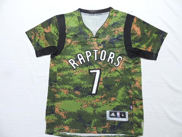  2014 2015 NBA Toronto Raptors 7 Kyle Lowry New Revolution 30 Swingman Camo Jerseys with Sleeve