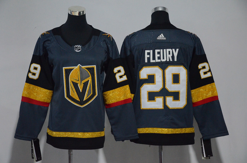  2017 NHL Vegas Golden Knights #29 Marc Andre Fleury Gray Ice Hockey Jerseys