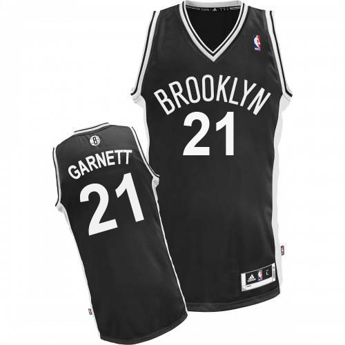  Brooklyn Nets 21 Kevin Garnett Authentic Black NBA Jersey