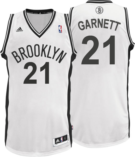  Brooklyn Nets 21 Kevin Garnett Revolution 30 Swingman Home White NBA Jersey
