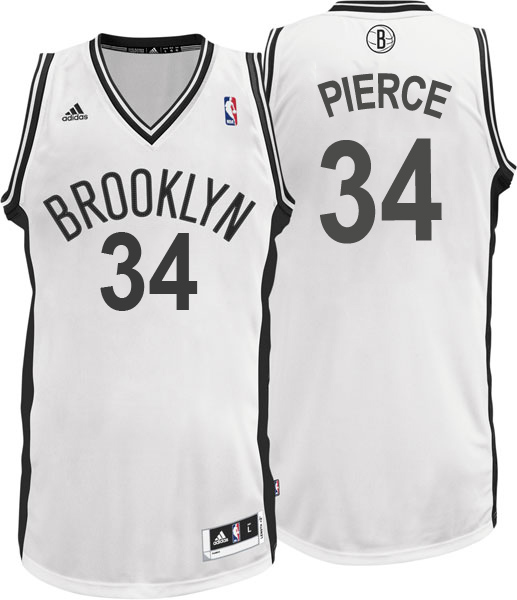 Brooklyn Nets 34 Paul Pierce Revolution 30 Swingman Home White NBA Jersey