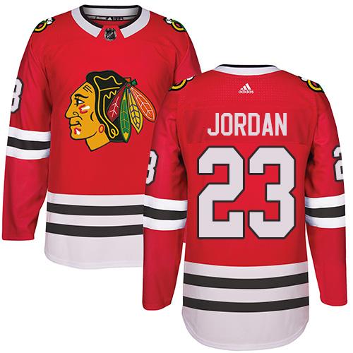  Chicago Blackhawks #23 Michael Jordan Red Home Authentic Stitched NHL Jersey