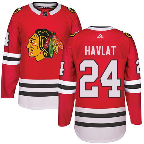  Chicago Blackhawks #24 Martin Havlat Red Home Authentic Stitched NHL Jersey