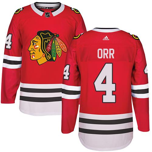  Chicago Blackhawks #4 Bobby Orr Red Home Authentic Stitched NHL Jersey