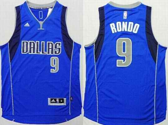  Dallas Mavericks 9 Rajon Rondo Revolution 30 Swingman Road Blue Jersey