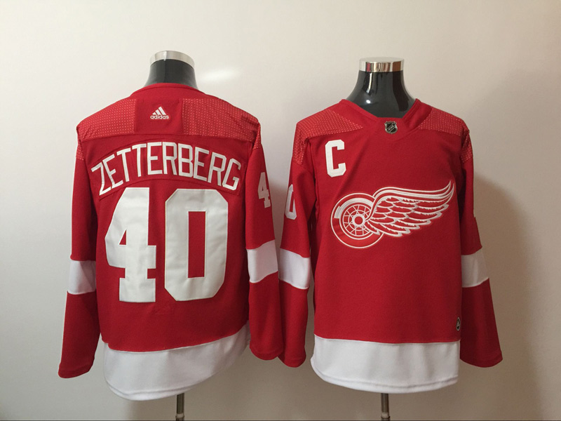  Detroit Red Wings #40 Henrik Zetterberg Red Home Authentic Stitched NHL Jersey