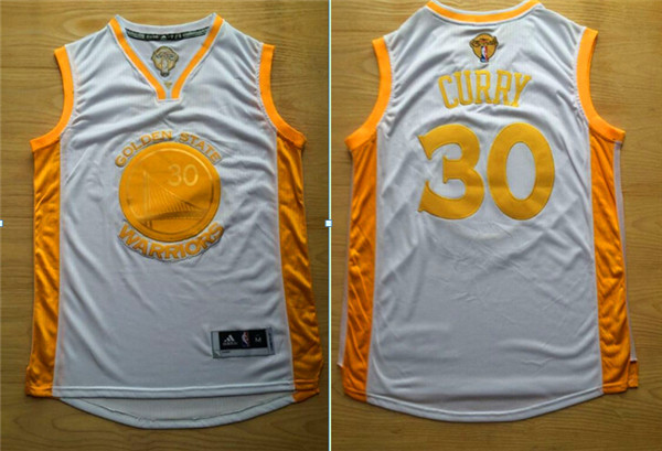  Golden State Warriors 30 Stephen Curry 2015 NBA Finals Champions Gold Jersey
