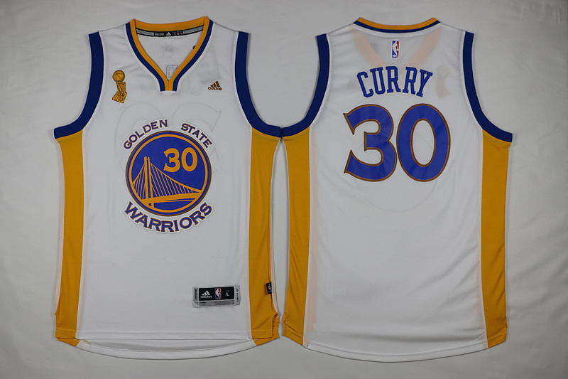  Golden State Warriors 30 Stephen Curry 2015 NBA Finals Champions Gold Jerseys