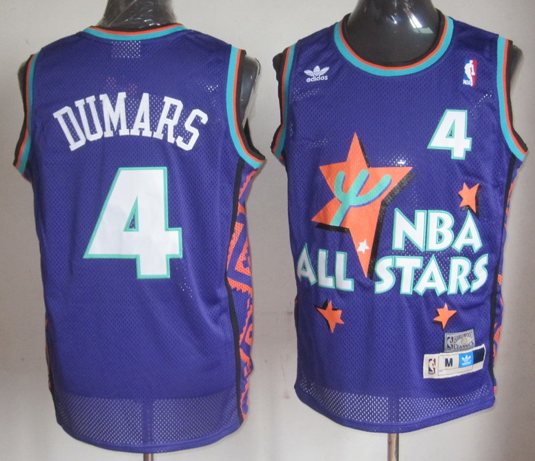  NBA 1995 All Star Detroit Pistons 4 Joe Dumars Swingman Throwback Purple Jersey