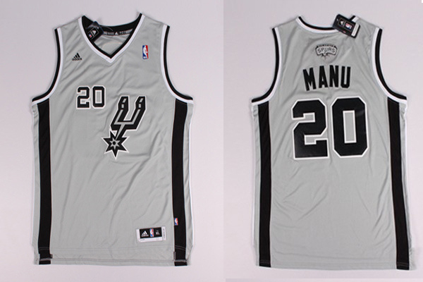  NBA 2013 2014 San Antonio Spurs 20 Manu Ginobli MANU Nickname Gray Jersey