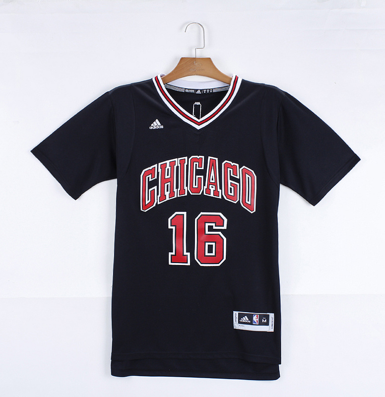  NBA 2014 2015 Chicago Bulls 16 Pau Gasol New Revolution 30 Swingman Black Jerseys with Sleeve