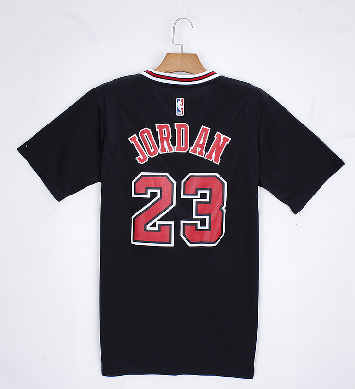  NBA 2014 2015 Chicago Bulls 23 Michael Jordan New Revolution 30 Swingman Black Jersey with Sleeve jersey