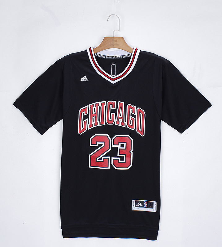  NBA 2014 2015 Chicago Bulls 23 Michael Jordan New Revolution 30 Swingman Black Jersey with Sleeve jerseys