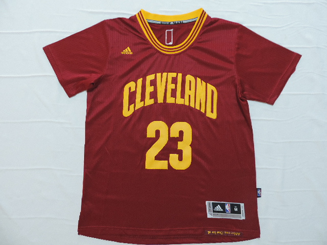  NBA 2014 2015 Cleveland Cavaliers 23 Lebron James New Revolution 30 Swingman Red Jerseys with Sleeve