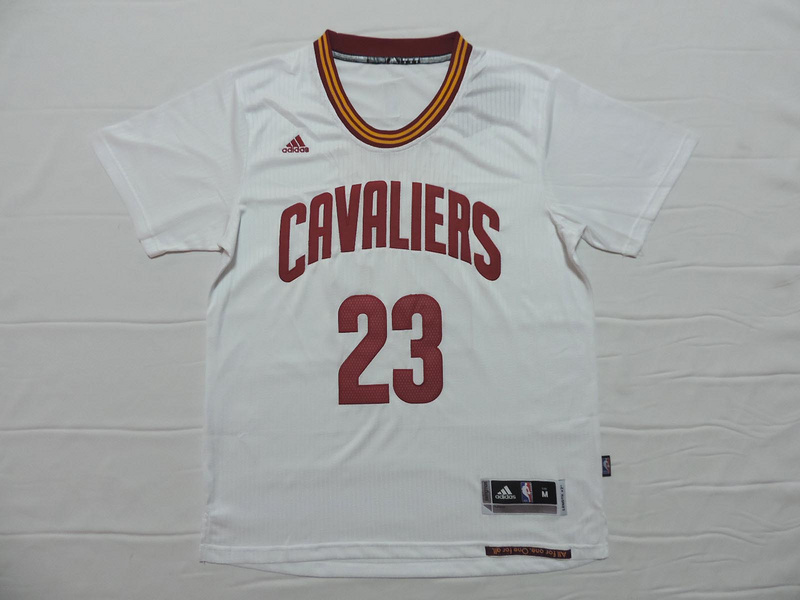  NBA 2014 2015 Cleveland Cavaliers 23 Lebron James New Revolution 30 Swingman White Jersey with Sleeve
