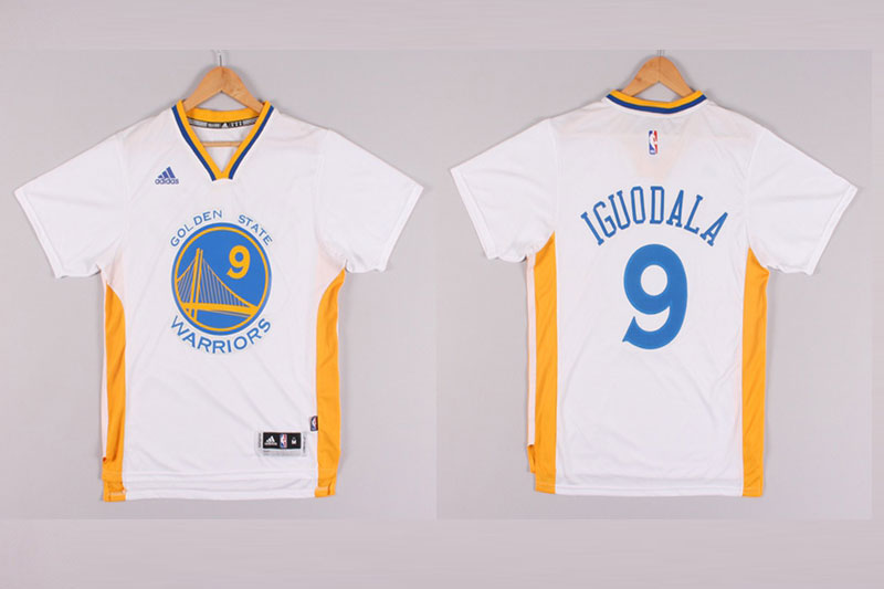  NBA 2014 2015 Golden State Warriors 9 Andre Iguodala New Revolution 30 Swingman Black Jerseys with Sleeve