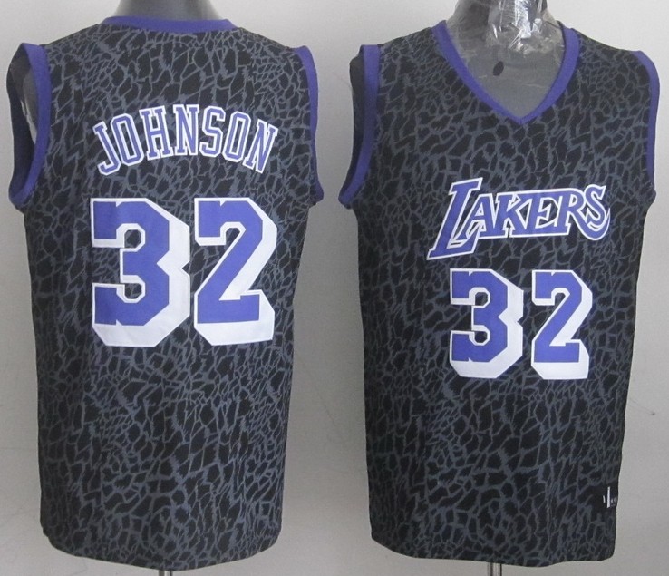  NBA 32 Magic Johnson Crazy Light Swingman Black Jersey