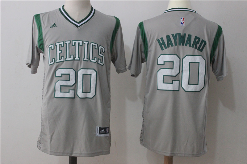  NBA Boston Celtics #20 Gordon Hayward New Revolution 30 Swingman Gray Jersey with Sleeve