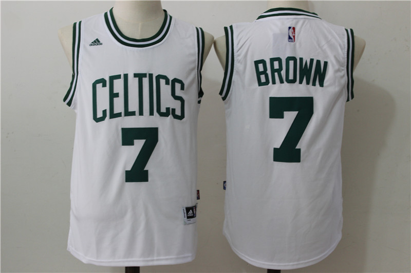  NBA Boston Celtics 7 Jaylen Brown New Revolution 30 Swingman White Jersey