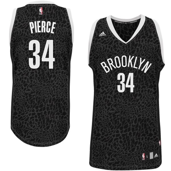  NBA Brooklyn Nets 34 Paul Pierce Crazy Light Swingman Black Jersey