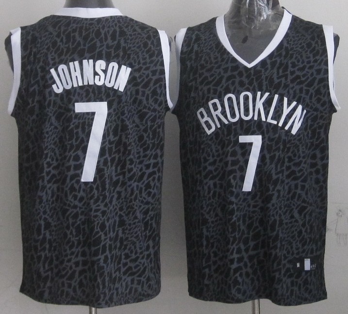  NBA Brooklyn Nets 7 Joe Johnson Crazy Light Swingman Black Jersey